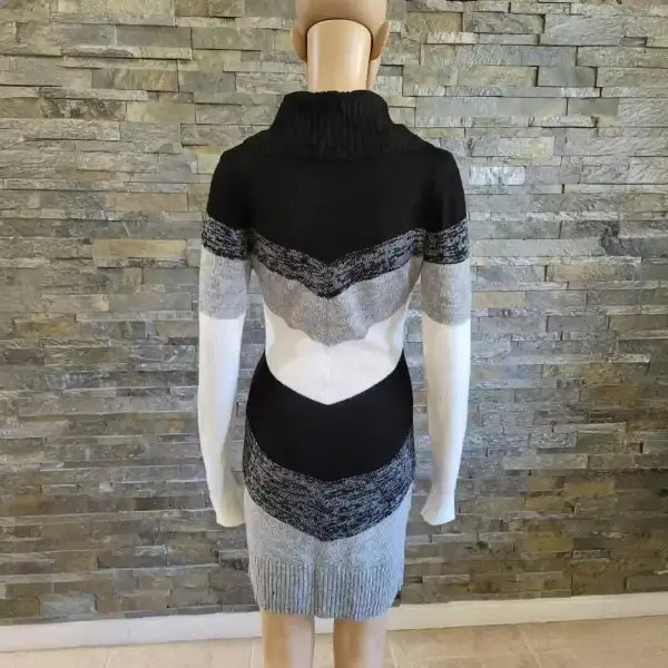 BCX Juniors' Cowlneck Chevron Sweater Dress Size S