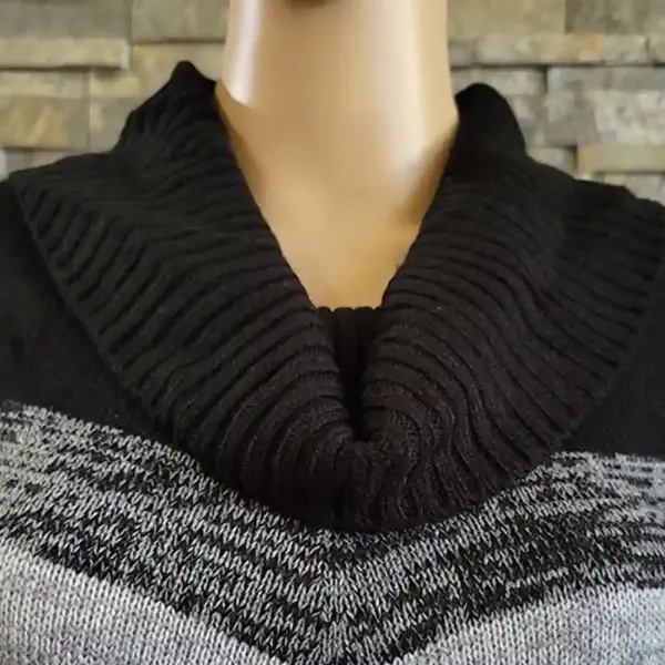 BCX Juniors' Cowlneck Chevron Sweater Dress Size S