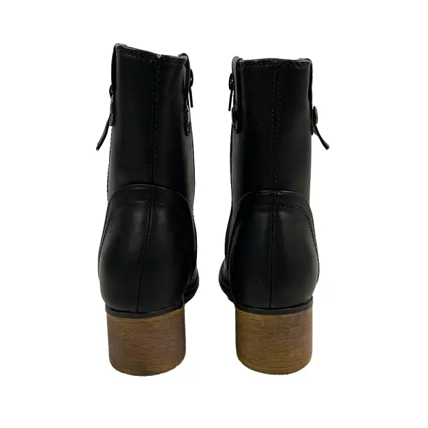 Bella Marie Georgia Ankle Boots Black Faux Leather Size 5.5