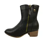 Bella Marie Georgia Ankle Boots Black Faux Leather Size 5.5