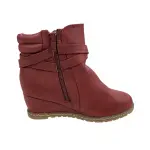 Bella Marie Women's Faux Leather Ankle Boot Wedge Heel Size 5.5