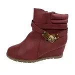 Bella Marie Women's Faux Leather Ankle Boot Wedge Heel Size 5.5