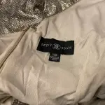 Metallic Cold Shoulder Evening Dress Gold