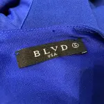 BLVD USA Cobalt Blue Sleeveless Deep V Neck Belted Wide Leg Jumpsuit