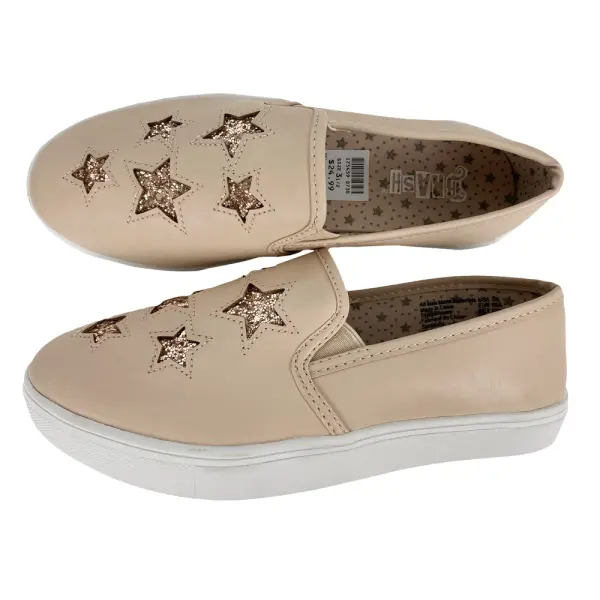 Brash Blush Star Cut Twin Gore Slip On Sneakers Girls Size 3.5