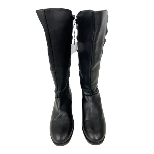 Brash Girls Joanne Black Glitter Knee High Boots Size 3
