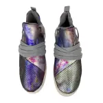 Brash Kids' Girls' Drea Purple Gray Metallic Lace-Up Fashion Sneaker Size 3.5
