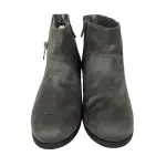Brash Girls’ Grey Faux Suede Ankle Boots with Star Zipper Accent