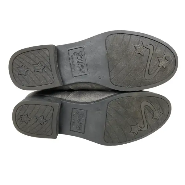 Brash Girls’ Grey Faux Suede Ankle Boots with Star Zipper Accent