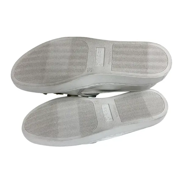 Brash Girls' Gossip White Silver Slip-On Casual Sneakers Size 3.5
