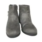 Brash Girls’ Grey Faux Suede Ankle Boots with Star Zipper Accent