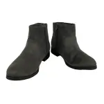 Brash Girls’ Grey Faux Suede Ankle Boots with Star Zipper Accent
