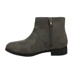 Brash Girls’ Grey Faux Suede Ankle Boots with Star Zipper Accent