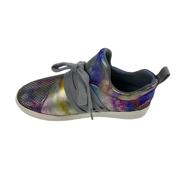 Brash Kids' Girls' Drea Purple Gray Metallic Lace-Up Fashion Sneaker Size 3