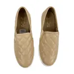 Brash Beige Tan Quilted Faux Leather Slip-On Sneakers Size 5.5 Women
