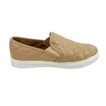 Brash Beige Tan Quilted Faux Leather Slip-On Sneakers Size 5.5 Women