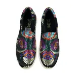 Brash Black Floral Slip-On Shoes Women's Size 5.5