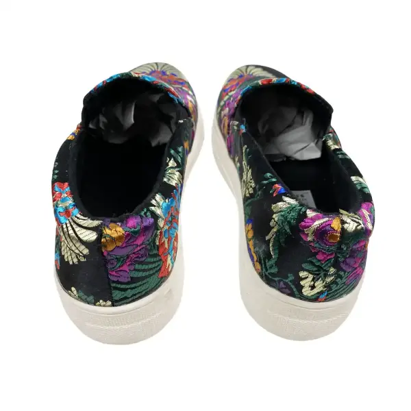 Brash Black Floral Slip-On Shoes Women's Size 5.5