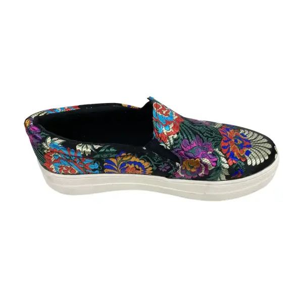 Brash Black Floral Slip-On Shoes Women's Size 5.5