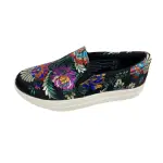 Brash Black Floral Slip-On Shoes Women's Size 5.5