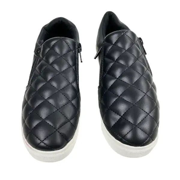 Brash Girls' Fetch Black Quilted Slip-On Casual Shoes Size 3