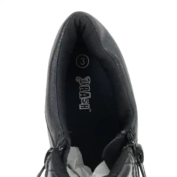 Brash Girls' Fetch Black Quilted Slip-On Casual Shoes Size 3