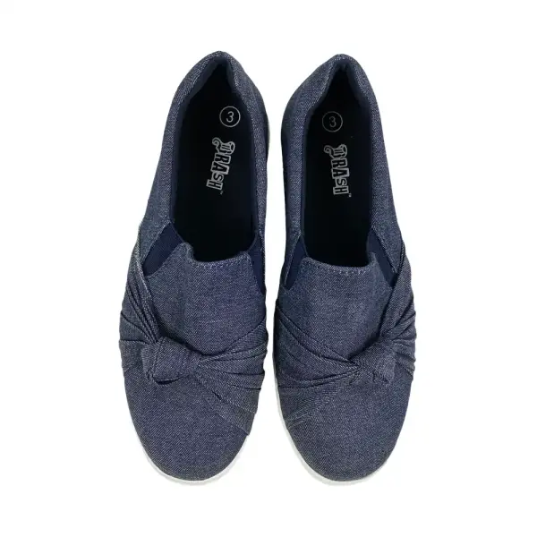 Brash Girls’ Blue Denim Knot Slip-On Sneakers Size 3