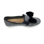 Brash Girls Grey Sassy Black Bow Twin Gore Flats Size 3