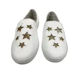 Brash Girls' Stardom Glitter White Slip-On Casual Sneakers Shoes Size 3