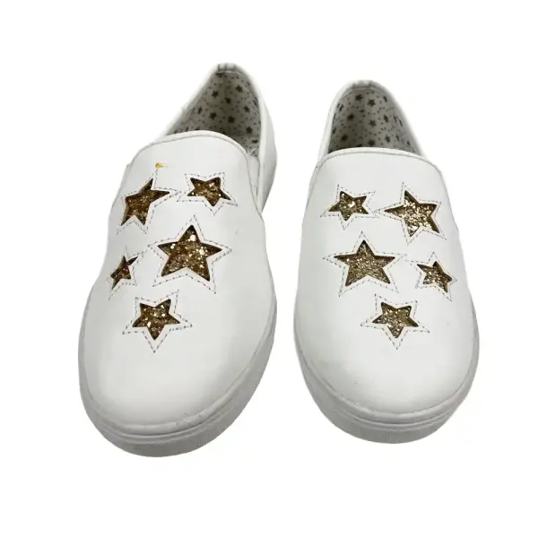 Brash Girls' Stardom Glitter White Slip-On Casual Sneakers Shoes Size 3