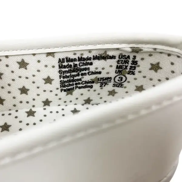 Brash Girls' Stardom Glitter White Slip-On Casual Sneakers Shoes Size 3