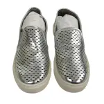 Brash Silver Metallic Perforated Casual Slip-On Sneakers Size 6