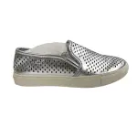 Brash Silver Metallic Perforated Casual Slip-On Sneakers Size 6