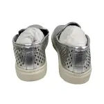 Brash Silver Metallic Perforated Casual Slip-On Sneakers Size 6