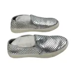 Brash Silver Metallic Perforated Casual Slip-On Sneakers Size 6