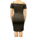 Calvin Klein Cold Shoulder Sheath Dress Chain Detail Neckline