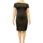 Calvin Klein Cold Shoulder Sheath Dress Chain Detail Neckline