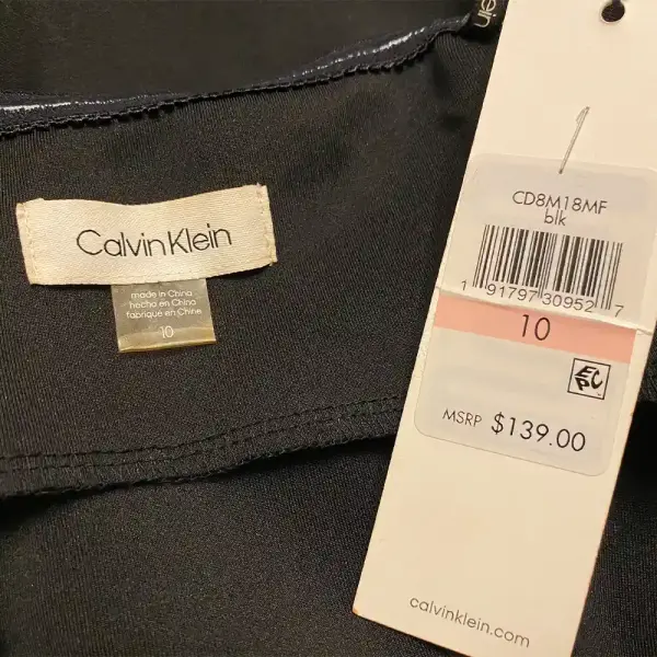 Calvin Klein Cold Shoulder Sheath Dress Chain Detail Neckline