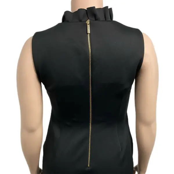 Calvin Klein Ruffle V-Neck Sleeveless Sheath Dress