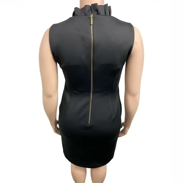 Calvin Klein Ruffle V-Neck Sleeveless Sheath Dress