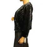 Calvin Klein Cropped Faux Fur Jacket Black Open Front XL