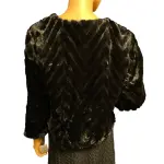 Calvin Klein Cropped Faux Fur Jacket Black Open Front XL