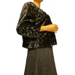 Calvin Klein Cropped Faux Fur Jacket Black Open Front XL