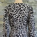 Calvin Klein Women's Leopard Print Ruffle Belted Dress Size 4