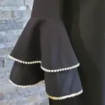 Calvin Klein Black Bell Sleeve Dress with Rhinestone Trim