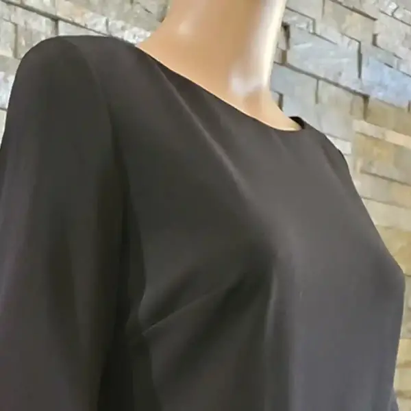 Calvin Klein Black Bell Sleeve Dress with Rhinestone Trim