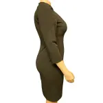 Calvin Klein Petite Keyhole Mock-Neck Sheath Dress in Black