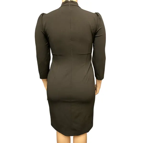 Calvin Klein Petite Keyhole Mock-Neck Sheath Dress in Black