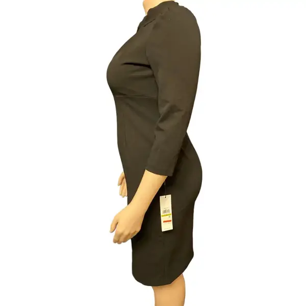 Calvin Klein Petite Keyhole Mock-Neck Sheath Dress in Black