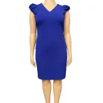 Calvin Klein Puff Sleeve Sheath Dress with Exposed Back Zipper